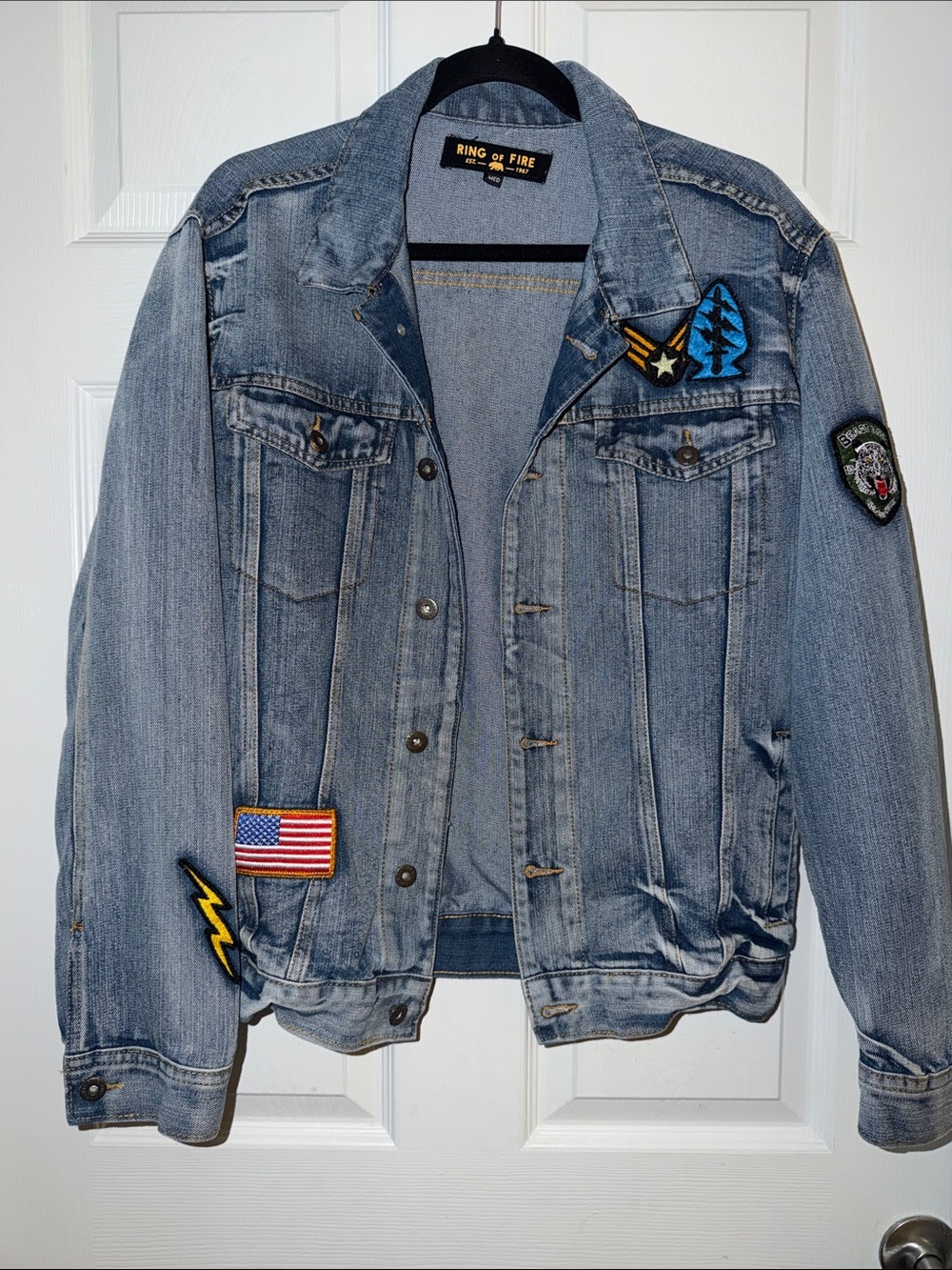 Women’s Ring of Fire Patched denim jacket